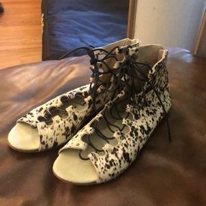 Matisse Lace Up Sandals faux fur